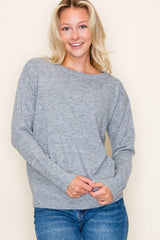 Heather Grey Boat Neck Maternity Sweater