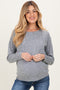 Heather Grey Boat Neck Maternity Sweater