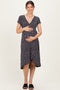 Navy Printed V-Neck Maternity Midi Wrap Dress