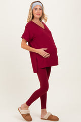 Cabernet Oversized V-Neck Tee Legging Maternity Lounge Set