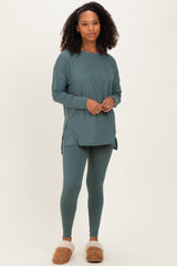 Ash Jade Brushed Knit Oversized Top and Legging Set