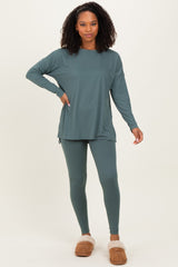 Ash Jade Brushed Knit Oversized Top and Legging Set