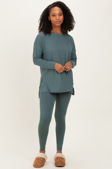 Ash Jade Brushed Knit Oversized Top and Legging Set