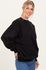 Black Oversized Fleece Sweatshirt