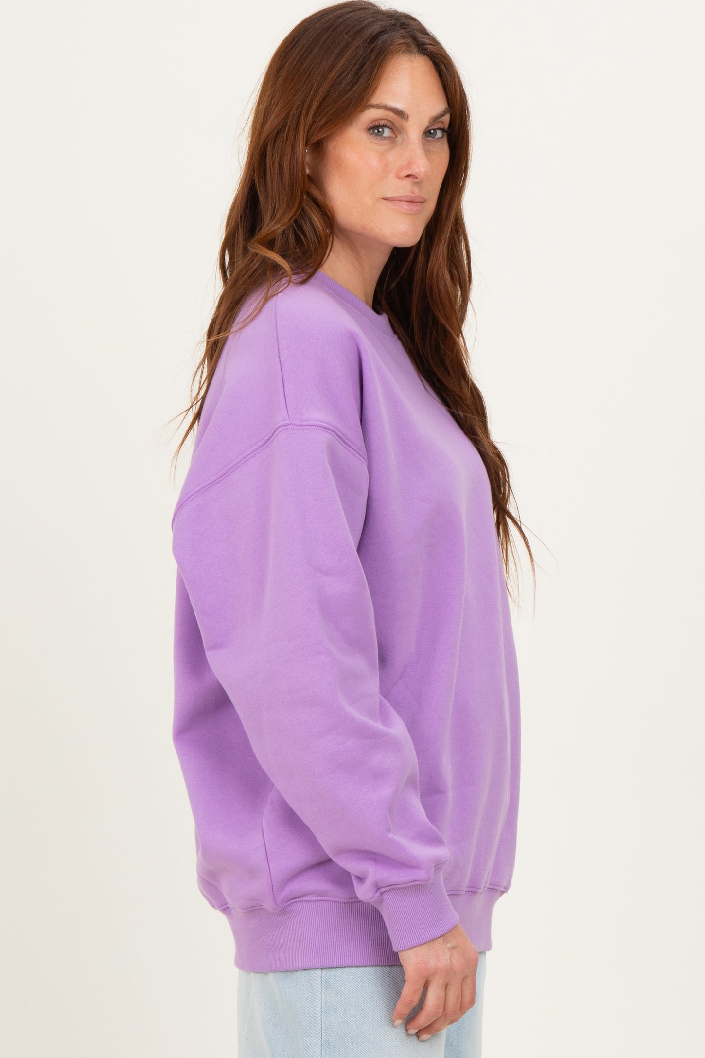 Lavender Oversized Fleece Sweatshirt