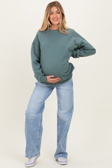 Ash Jade Oversized Maternity Fleece Sweatshirt