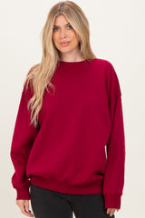 Red Oversized Fleece Sweatshirt