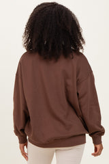 Brown Oversized Fleece Sweatshirt