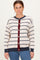Oatmeal Striped Relaxed Fit Button Cardigan