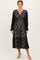 Black Floral Lace Long Sleeve V-Neck Maxi Dress