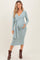 Sage Ribbed Long Sleeve Maternity Wrap Dress