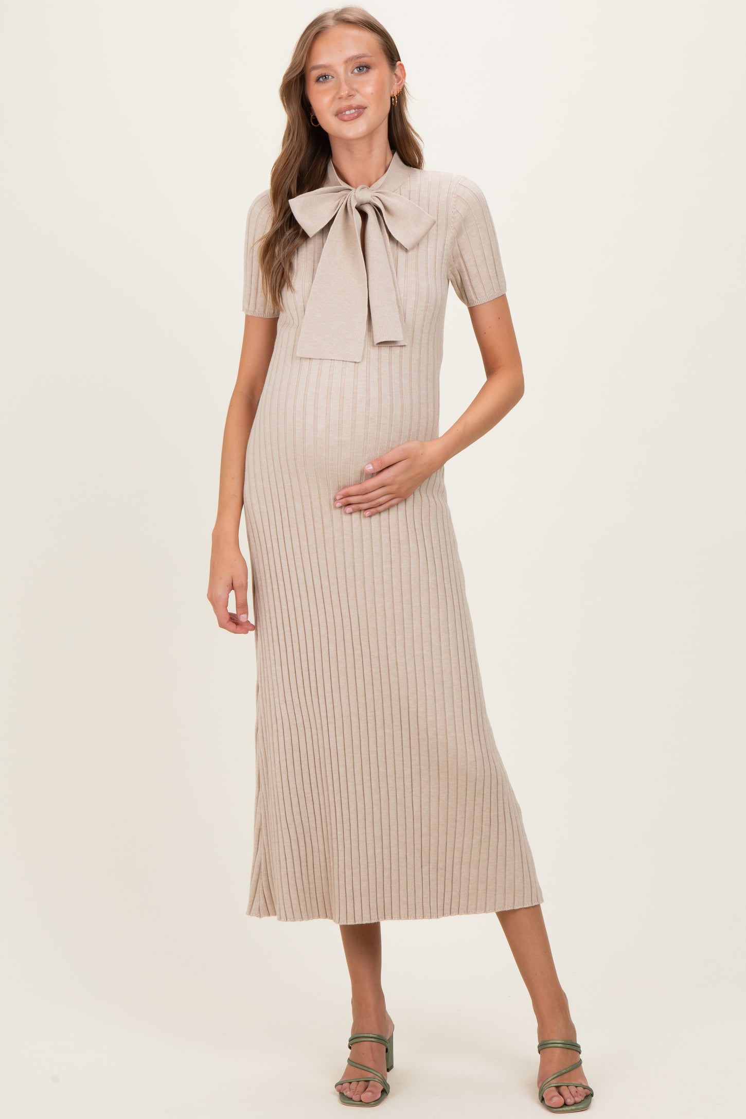oatmeal ribbed dress Oatmeal Florence Knit Maxi Dress