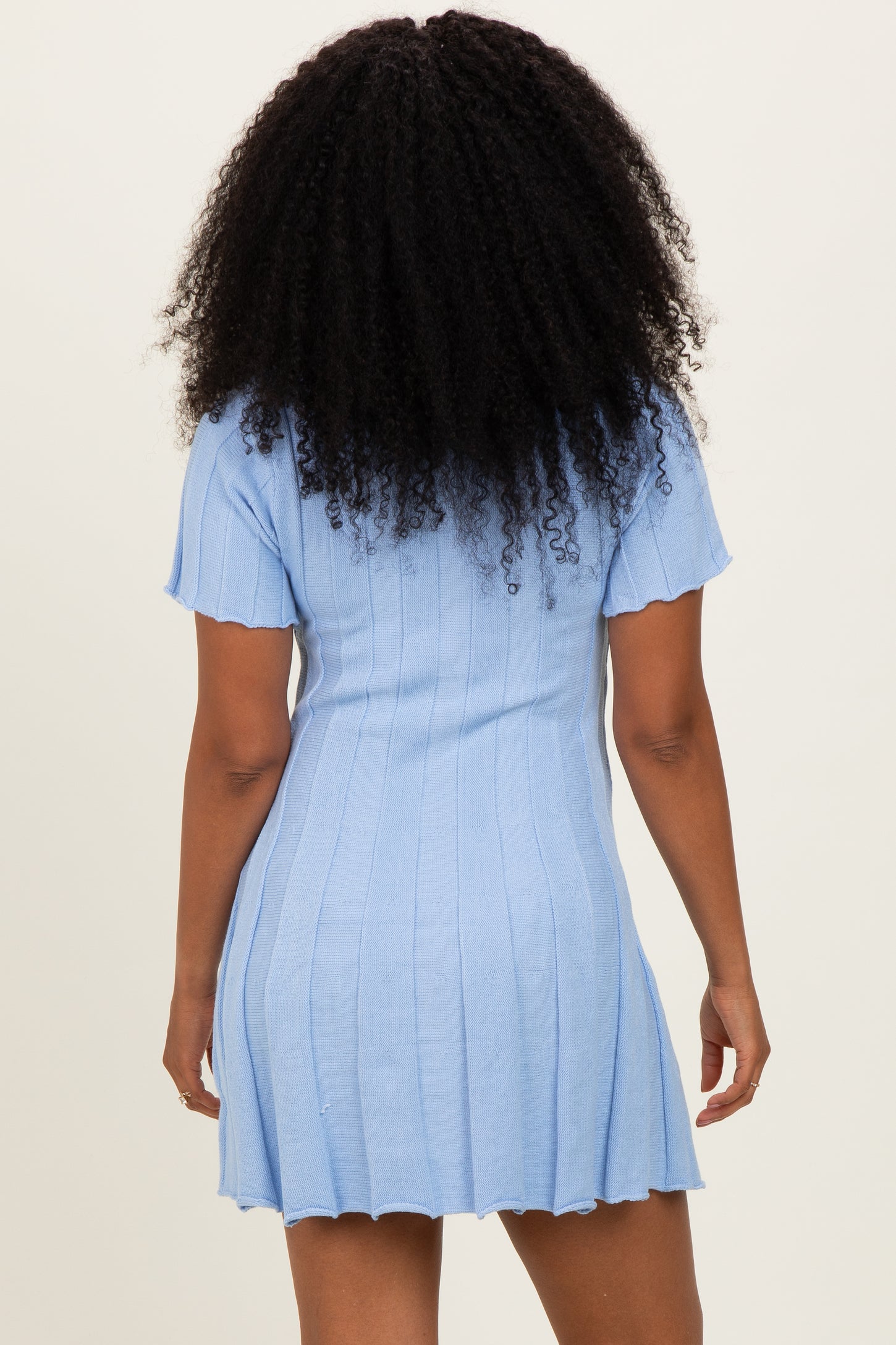 rib knit short sleeve dress Women's Rib Knit Short Sleeve Square Neck Midi Dress