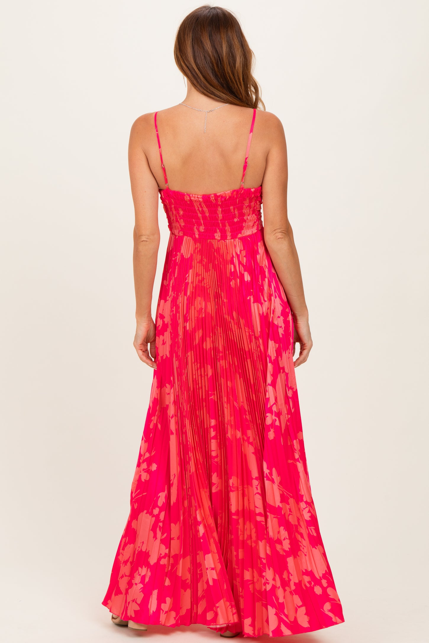 fuchsia satin maxi dress Mirabella Fuchsia Satin Maxi Dress - XL Size - Women's Dresses