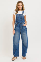 Blue Barrel Leg Denim Overalls