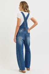 Blue Barrel Leg Denim Overalls