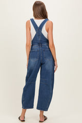 Blue Barrel Leg Maternity Denim Overalls