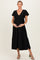 Black Textured Ruffle Hem Maternity Maxi Dress