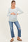 Mint Waffle Knit Long Sleeve Ruched Maternity Tunic Top