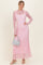 Light Pink Lace Mock Neck Long Sleeve Maxi Dress