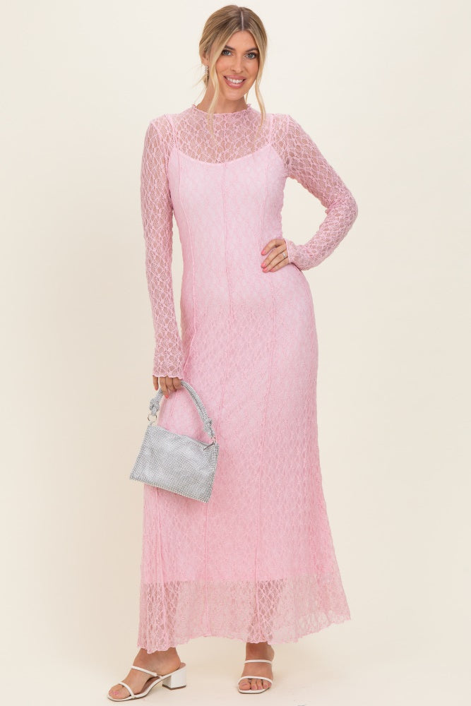 mock neck long sleeve mumu dress pink vintage Lace Maternity Maxi – PinkBlush quality polyester material is Select your size:15.5 Heel Height:High (3-4 inches) Designer gown Heloira | Black Sweetheart-Neck