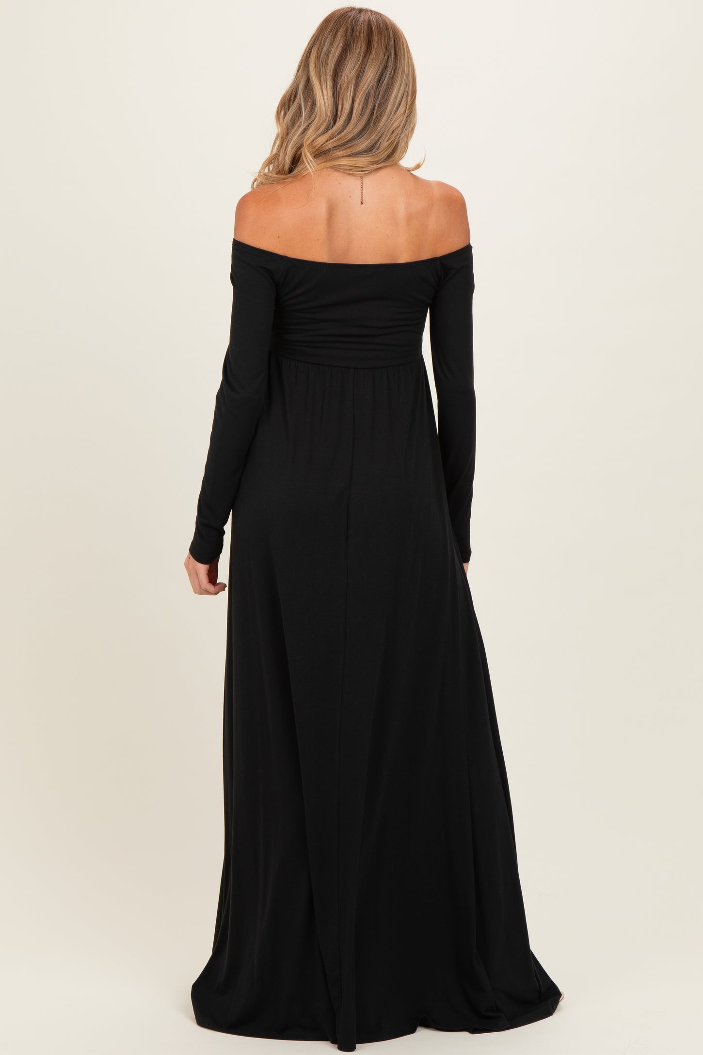 PinkBlush Black Off Shoulder Maternity Maxi Dress PinkBlush Black Off Shoulder Maternity Maxi Dress
