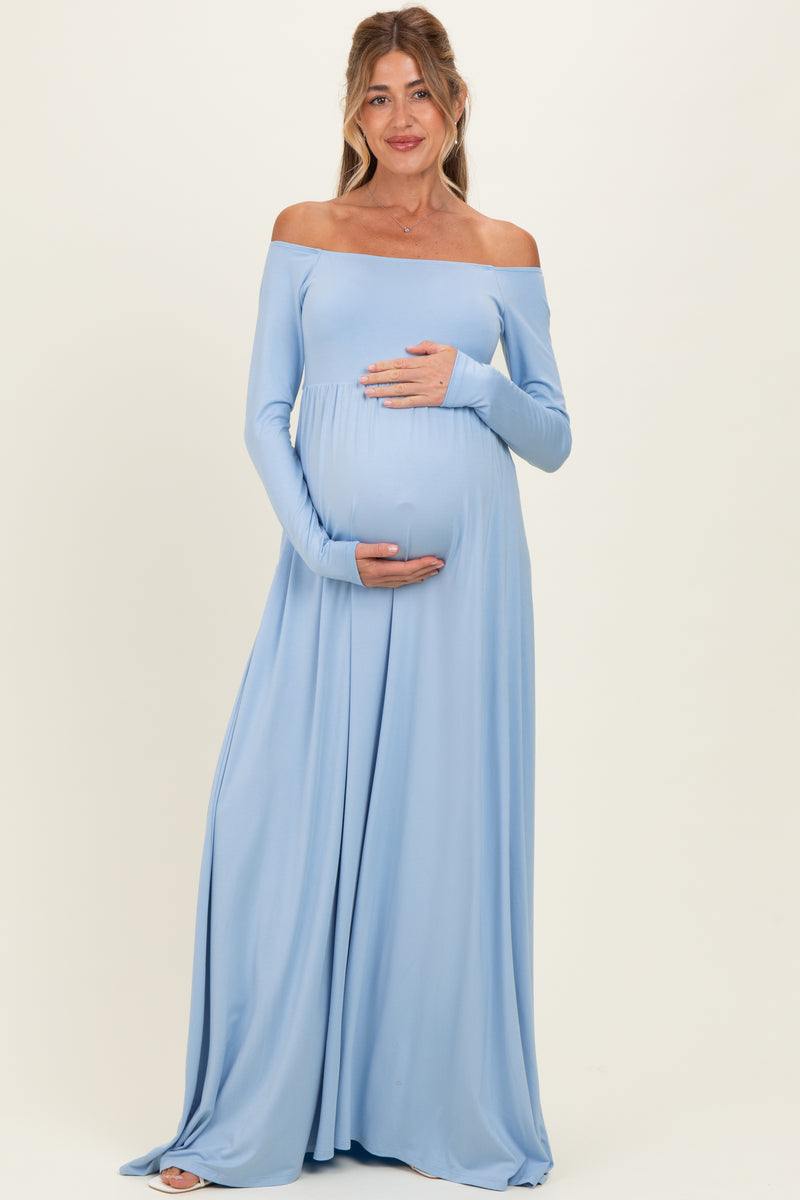 pink blue maternity dress PinkBlush Light Off Shoulder Maxi SIZ:8.5 Miranda - 7-Drawer Dresser 160cm;XL evening_dress