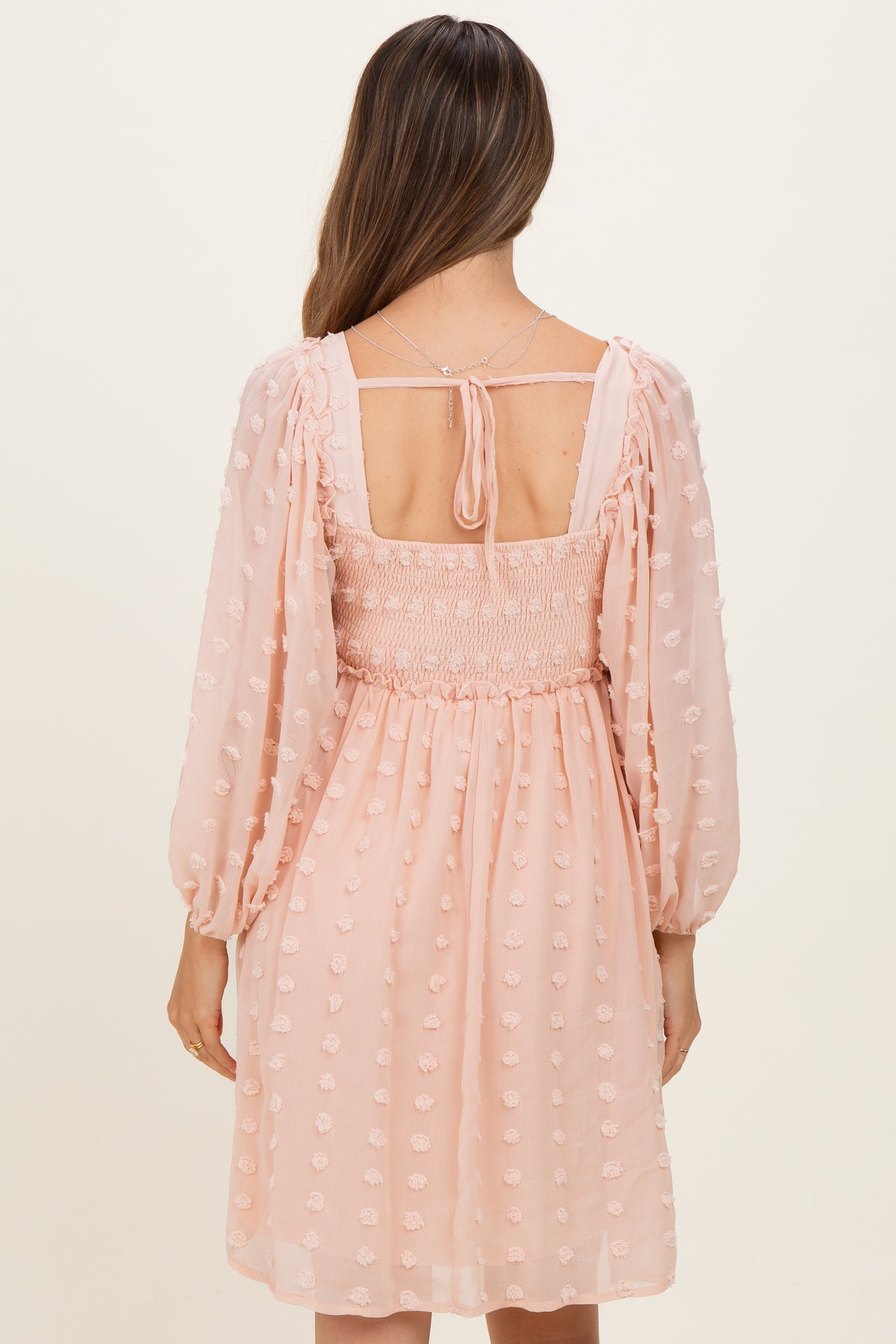 pink chiffon maternity dress Elizabeth Maternity Gown Soft Mist Pink