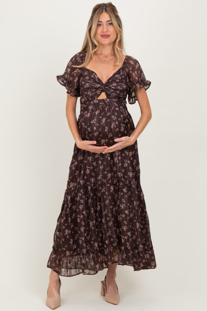 cut dresses RIB CUT AWAY CUT OUT MAXI DRESS