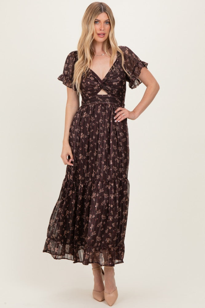 floral stripe maxi dress Pink Orange Floral Maxi Dress | Women's Boutique Style