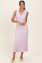 Light Pink Knit Collared Sleeveless Maxi Dress