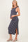 Oatmeal Striped Knit Shoulder Tie Maternity Maxi Dress