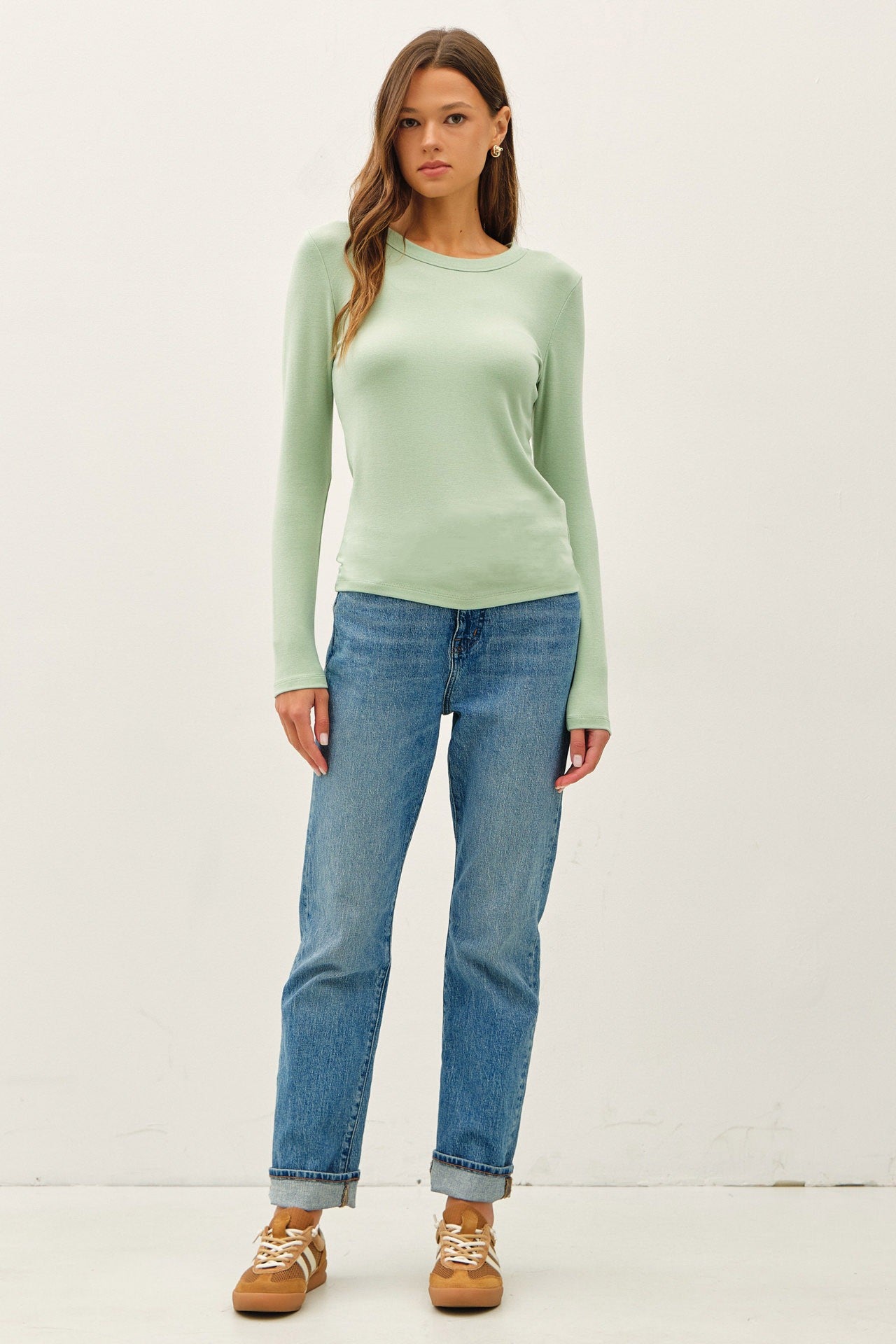 Light Green Long Sleeve Top