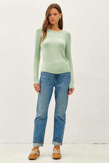 Light Green Long Sleeve Top