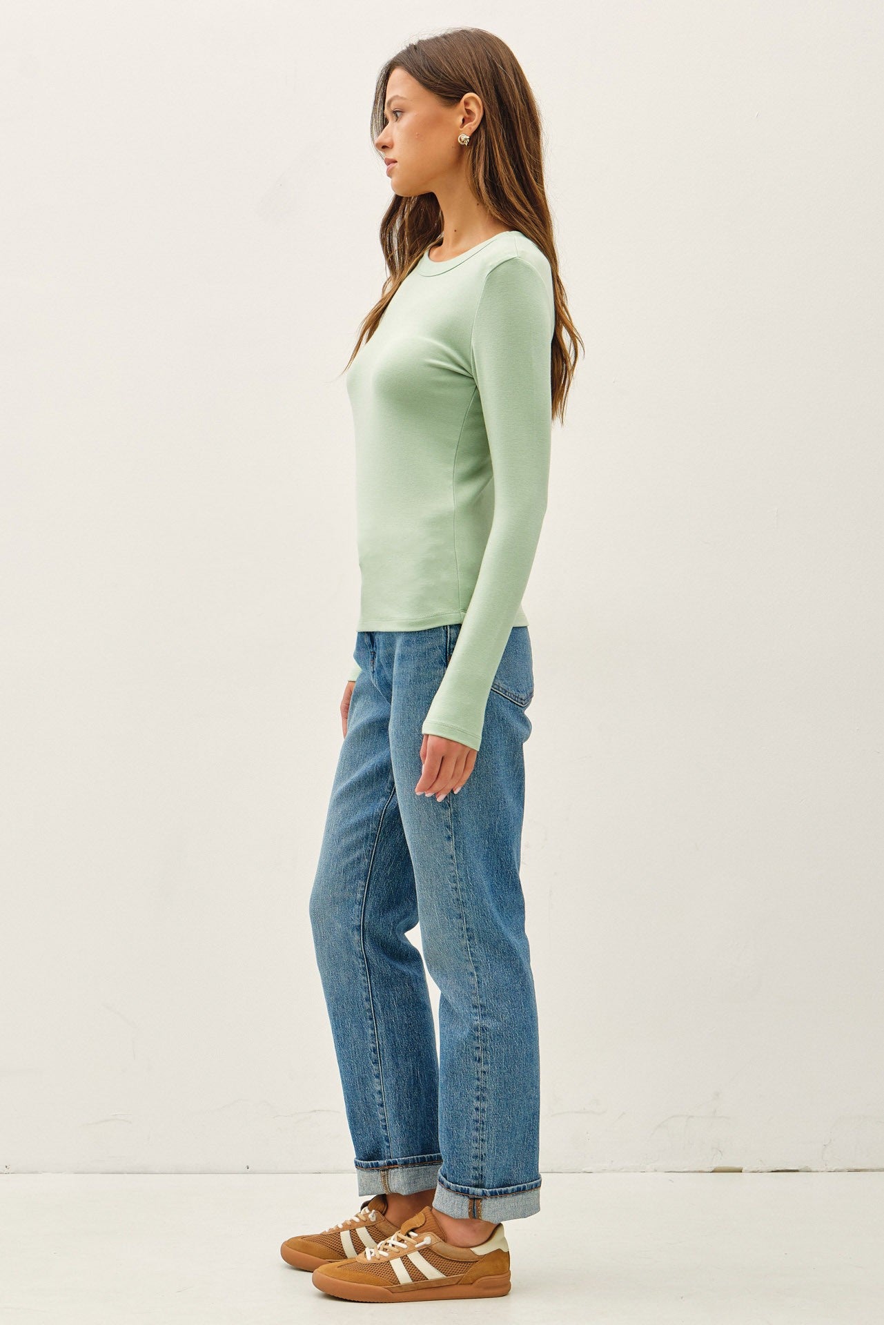 Light Green Long Sleeve Top