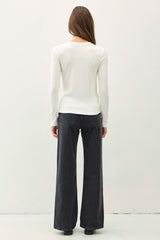 Off White Long Sleeve Top