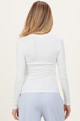 Off White Long Sleeve Maternity Top