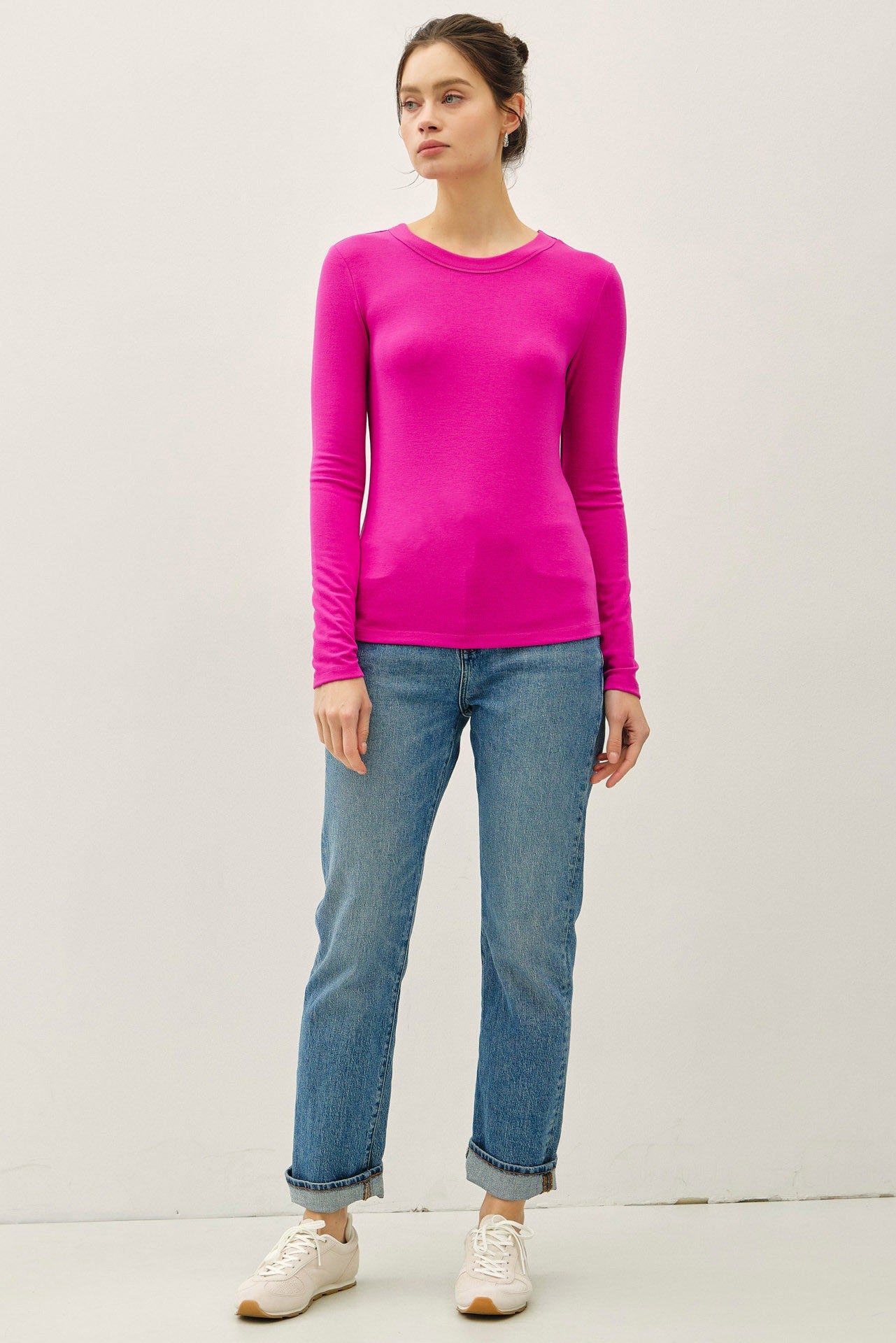 Hot Pink Long Sleeve Top