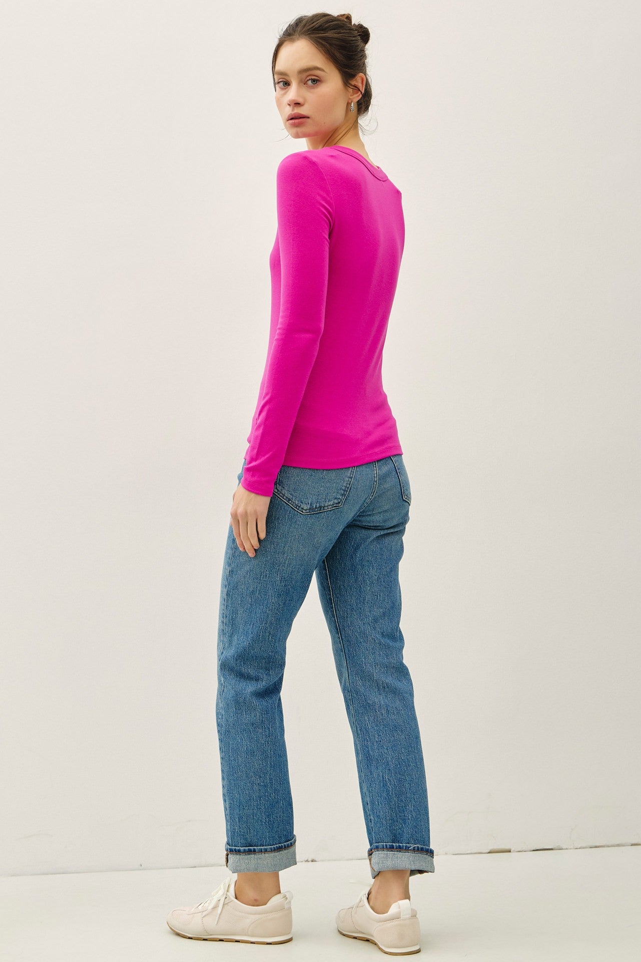 Hot Pink Long Sleeve Top