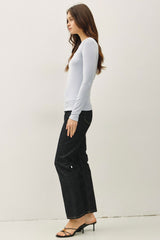 Baby Blue Long Sleeve Top