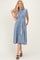 Denim Button Front Midi Dress