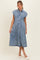 Denim Button Front Maternity Midi Dress
