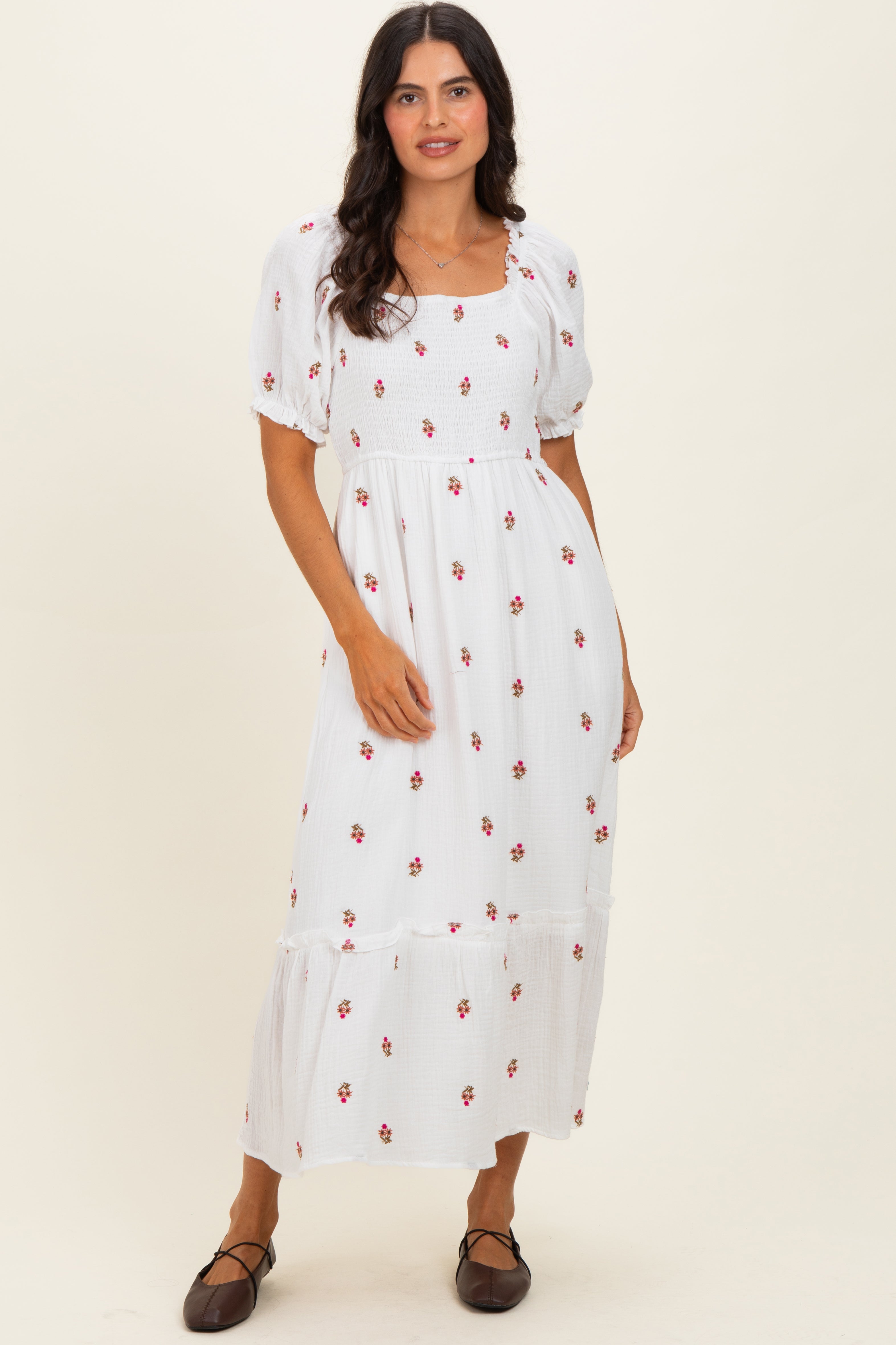 high waist smock a line dress The Gauze Smock Dress