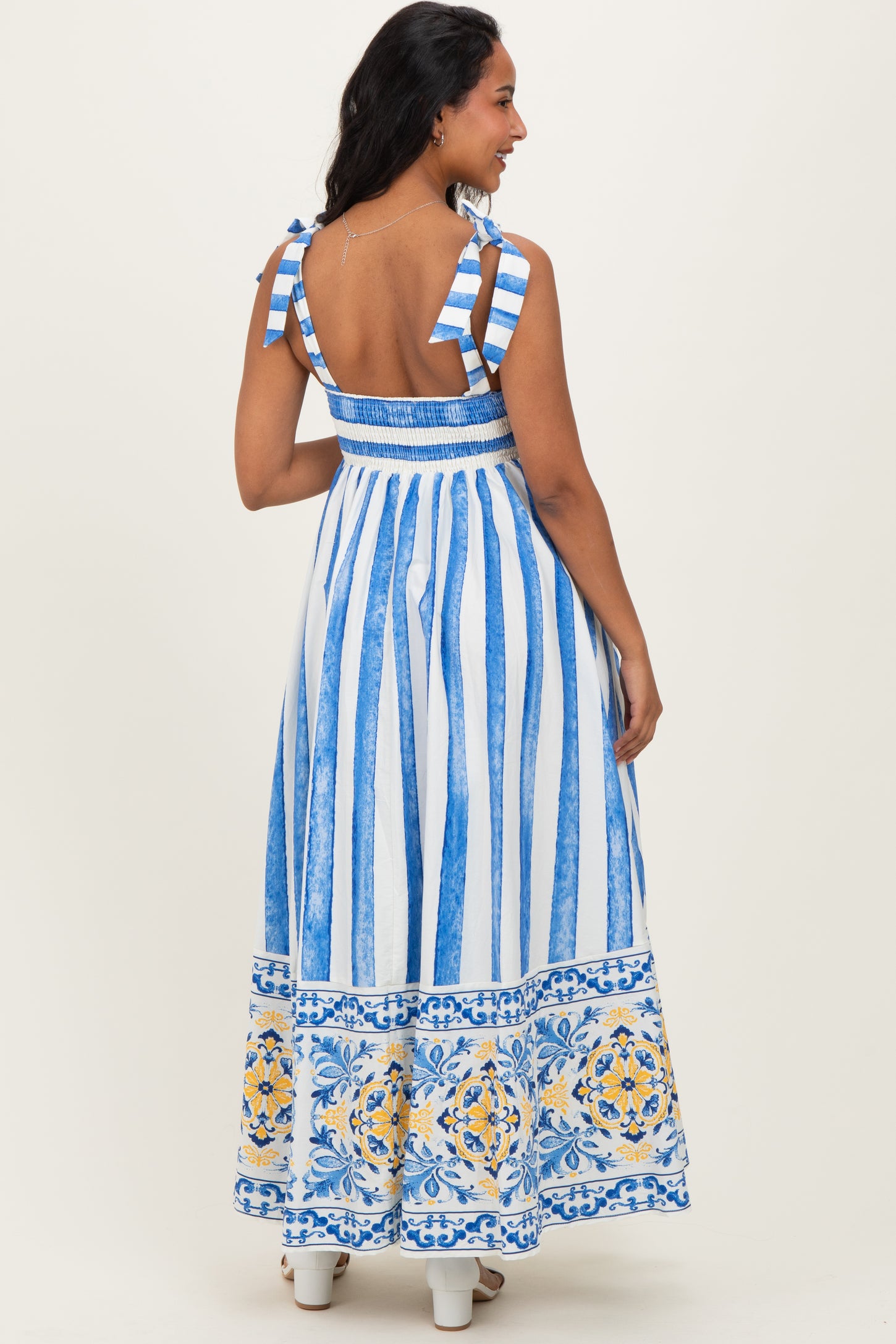 Blue Horizon Beauty Woven Midi Dress
