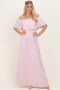 Light Pink Ruffle Off Shoulder Maxi Dress