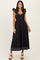 Black Cutout Seam Detail Midi Dress