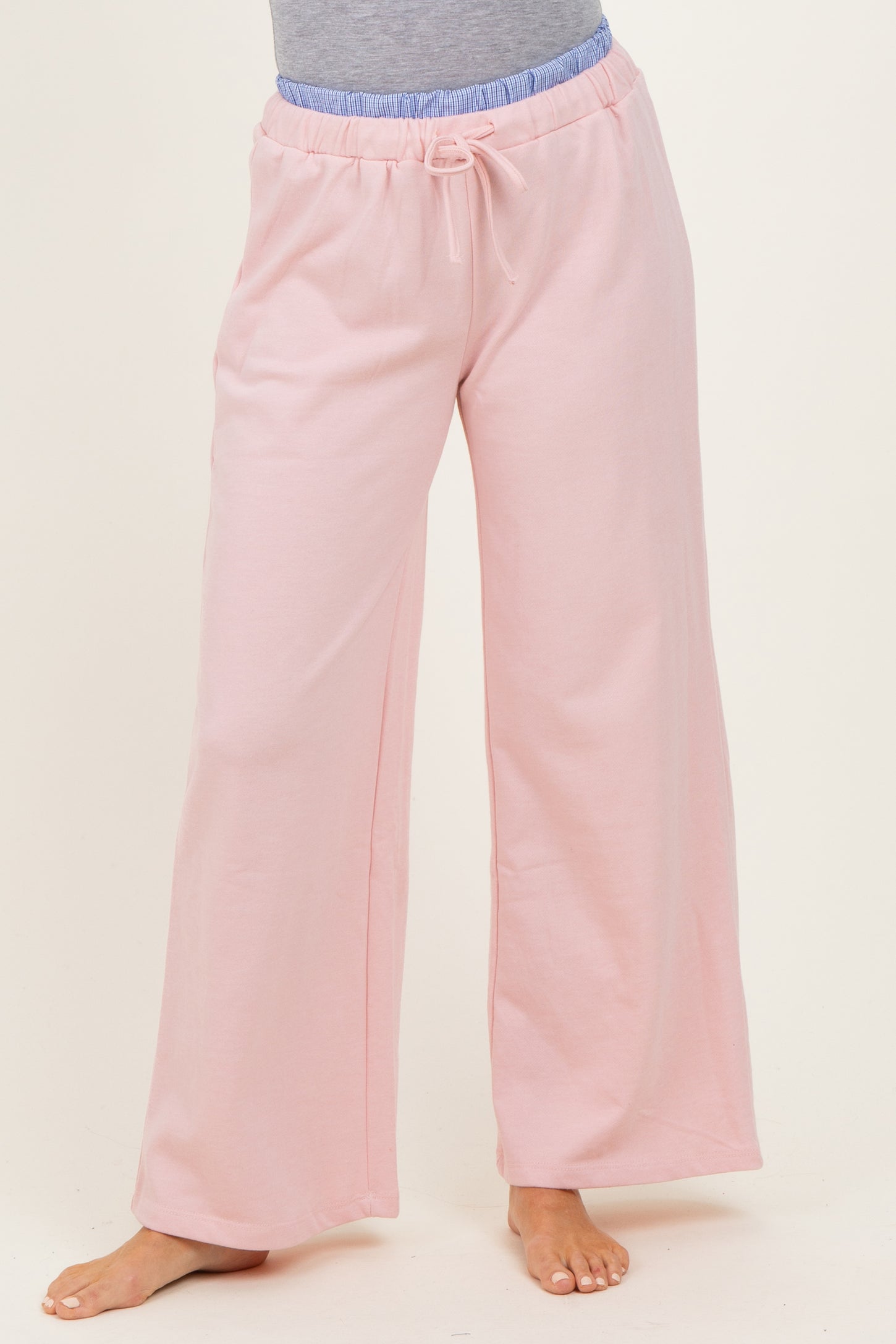 Light Pink Contrast Waistband Lounge Pants
