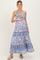 Periwinkle Floral Twist Front Cutout Maternity Maxi Dress