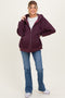 Burgundy Oversized Maternity Zip Up Hoodie