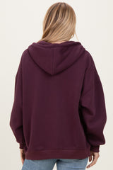 Burgundy Oversized Zip Up Hoodie